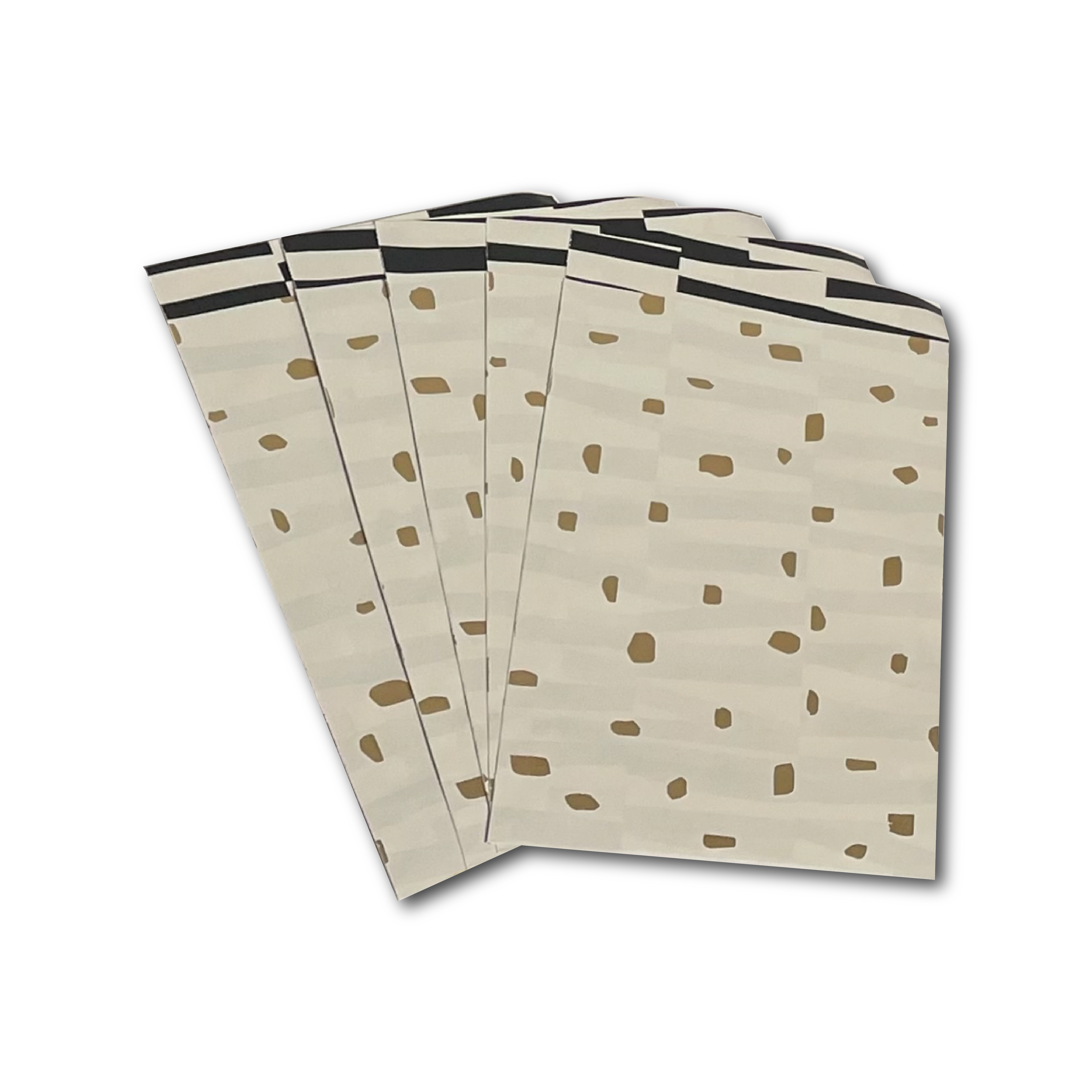 5 Cadeauzakjes Minimal Dots goud + wit - 12 x 19 cm