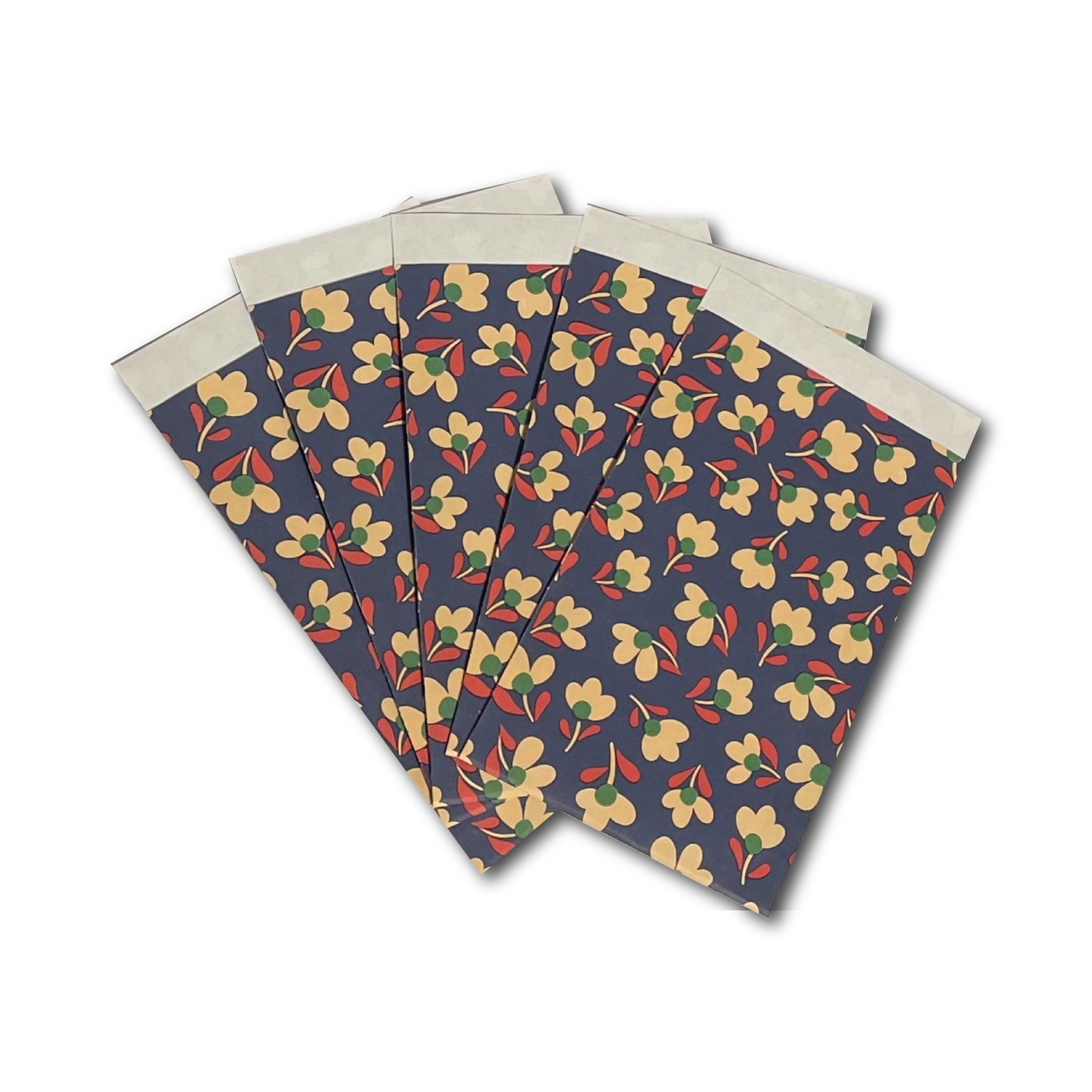 5 Cadeauzakjes flowers dusky sky - 12 x 19 cm