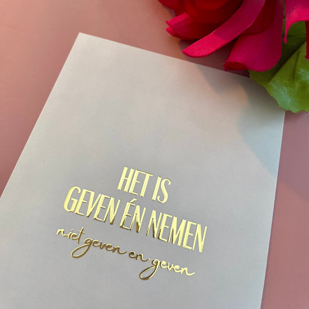 Inspiratiekaart - Het is geven én nemen, niet geven en geven