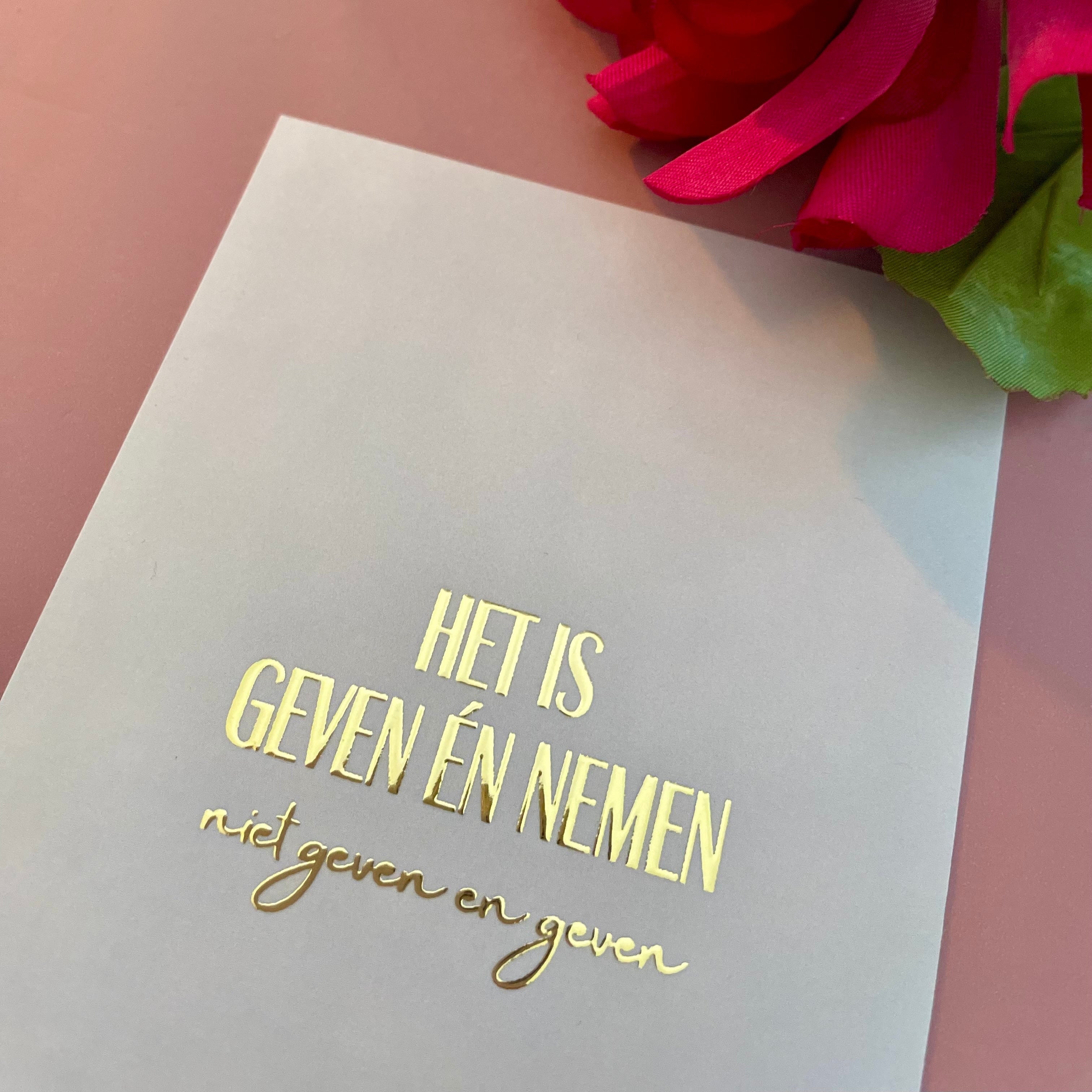 Inspiratiekaart - Het is geven én nemen, niet geven en geven