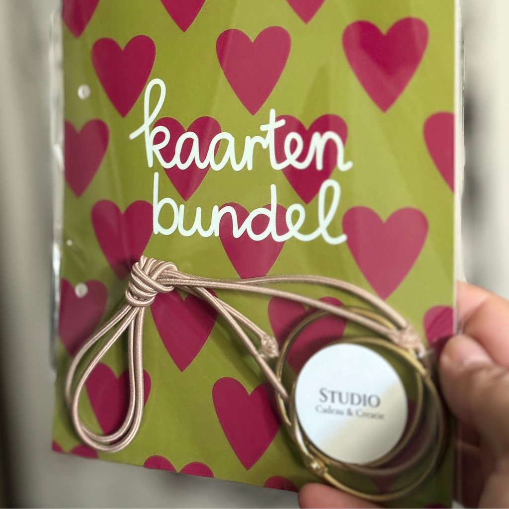 Bewaarbundel 'Kaartenbundel' - Groen met hartjes