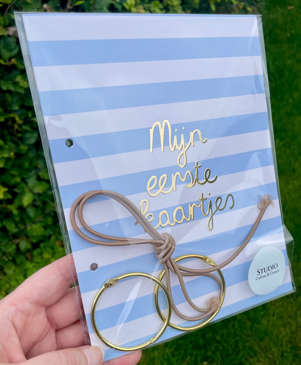 Bewaarbundel 'Mijn eerste kaartjes' - Blauwe streepjes