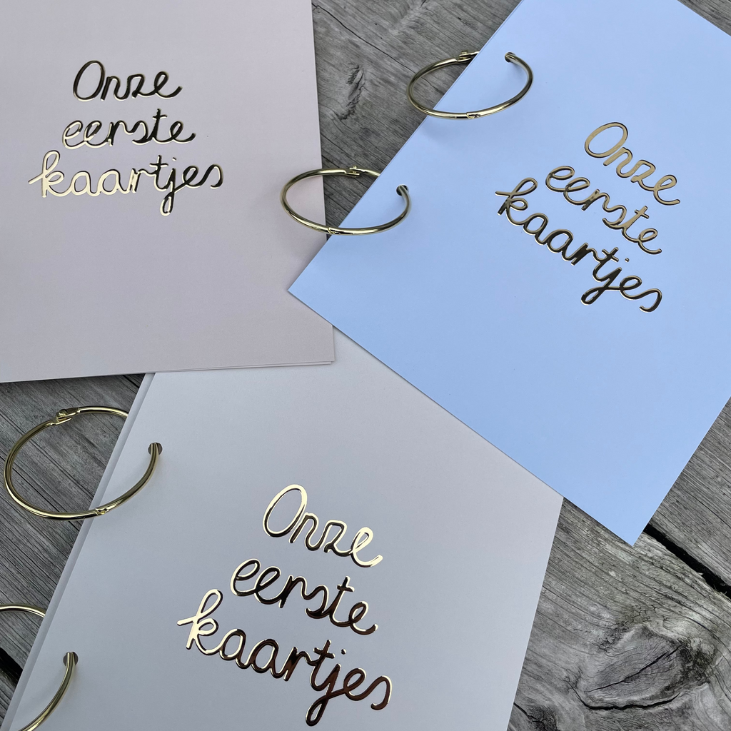 Bewaarbundel 'Onze eerste kaartjes' - Beige