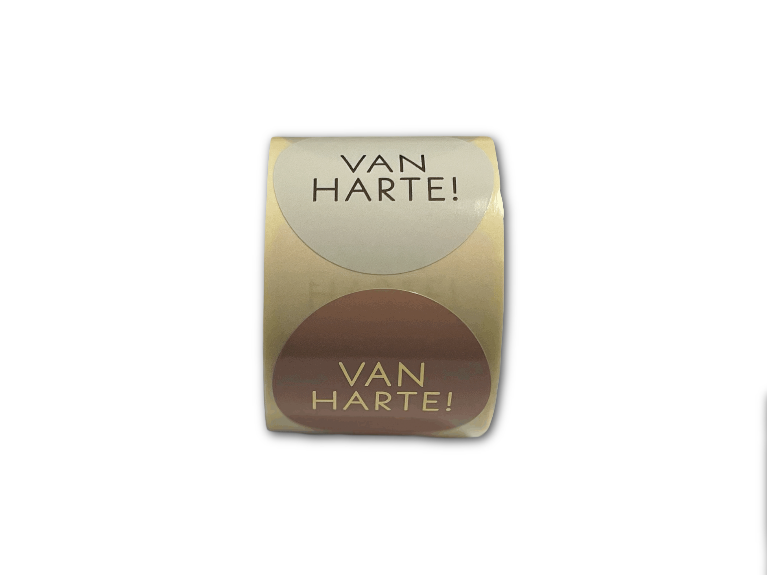 6 Cadeaustickers Van Harte - met goudfolie
