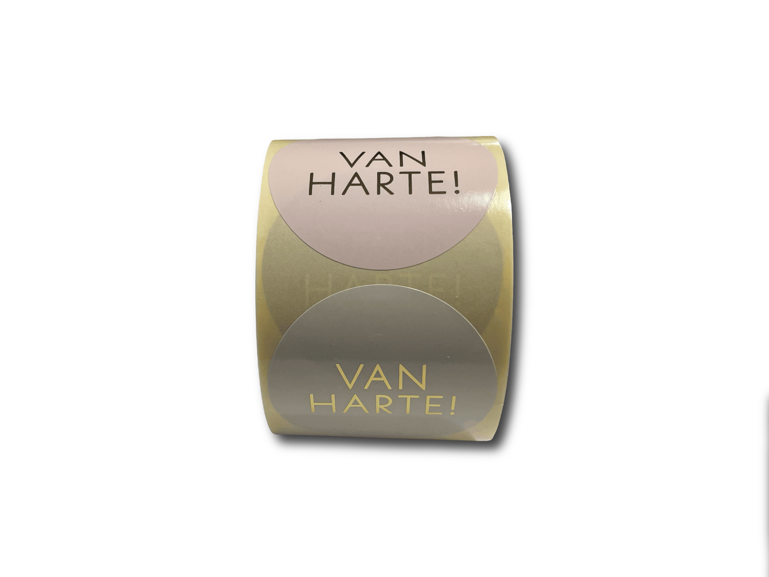 6 Cadeaustickers Van Harte - met goudfolie