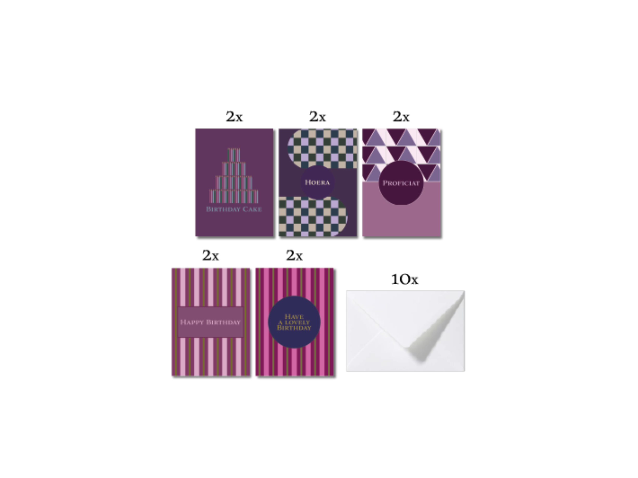 Voordeelkaartenset (10 stuks) - Retrolook