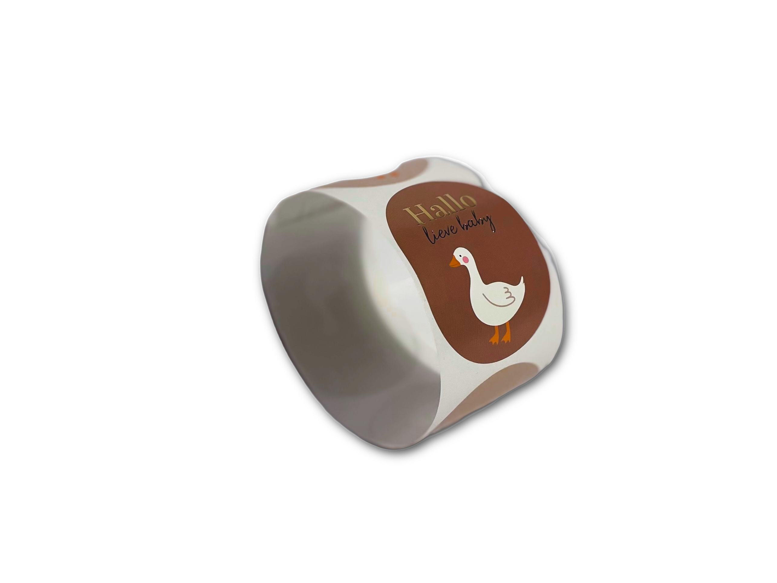 6 Cadeaustickers Hallo lieve baby - met goudfolie
