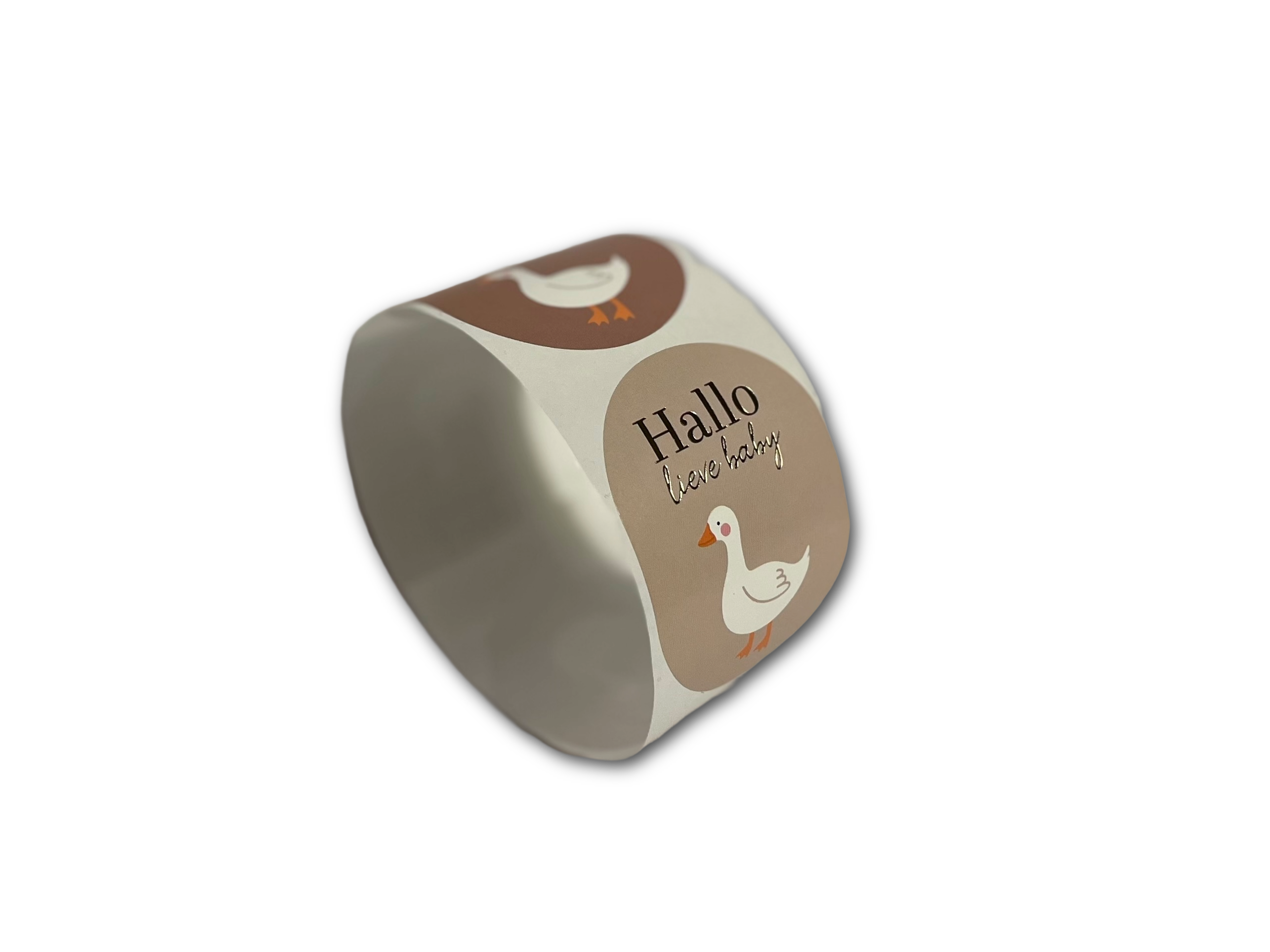 6 Cadeaustickers Hallo lieve baby - met goudfolie