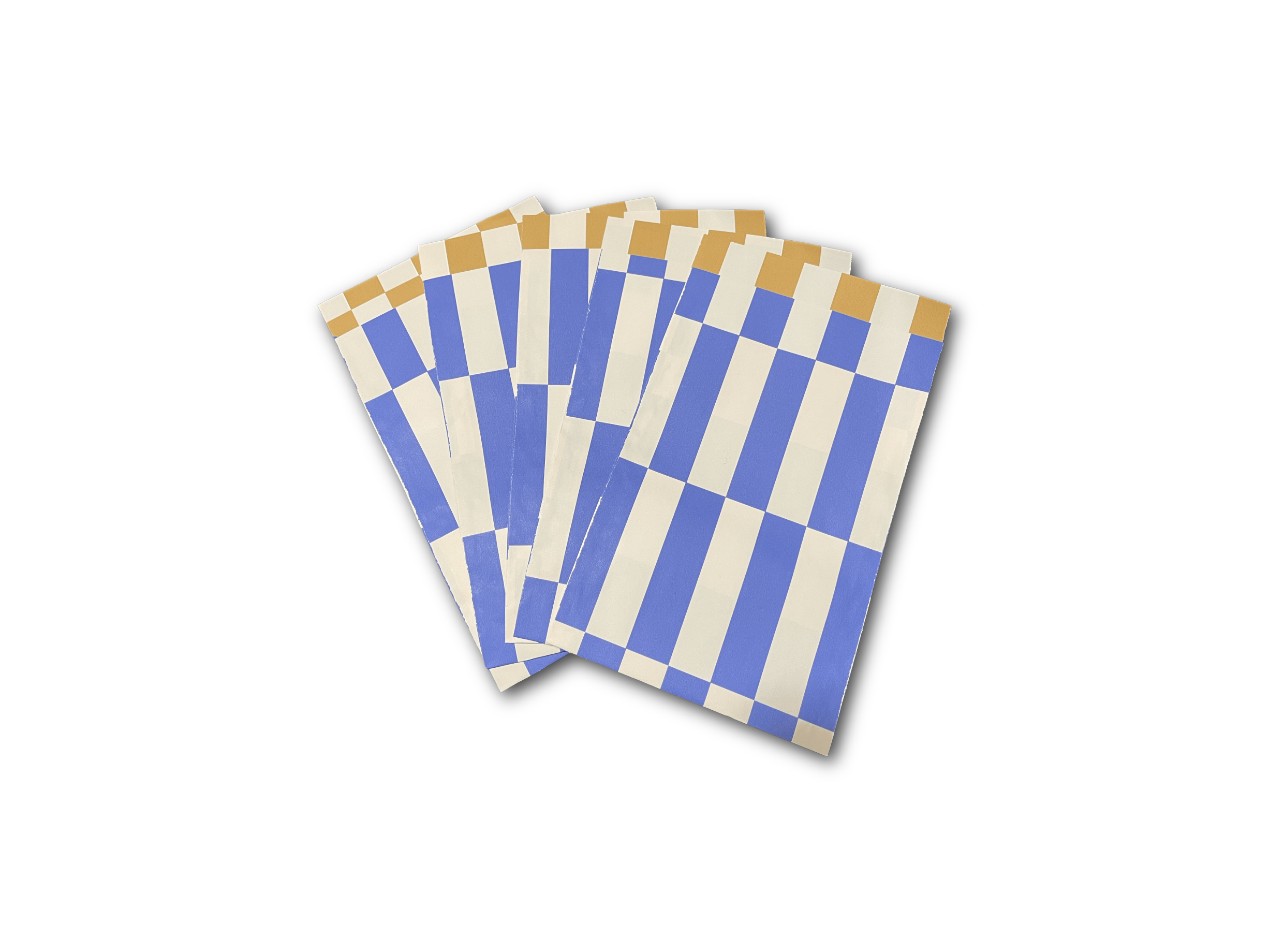 5 Cadeauzakjes Colorblocking duotone blauw + skin - 12 x 19 cm