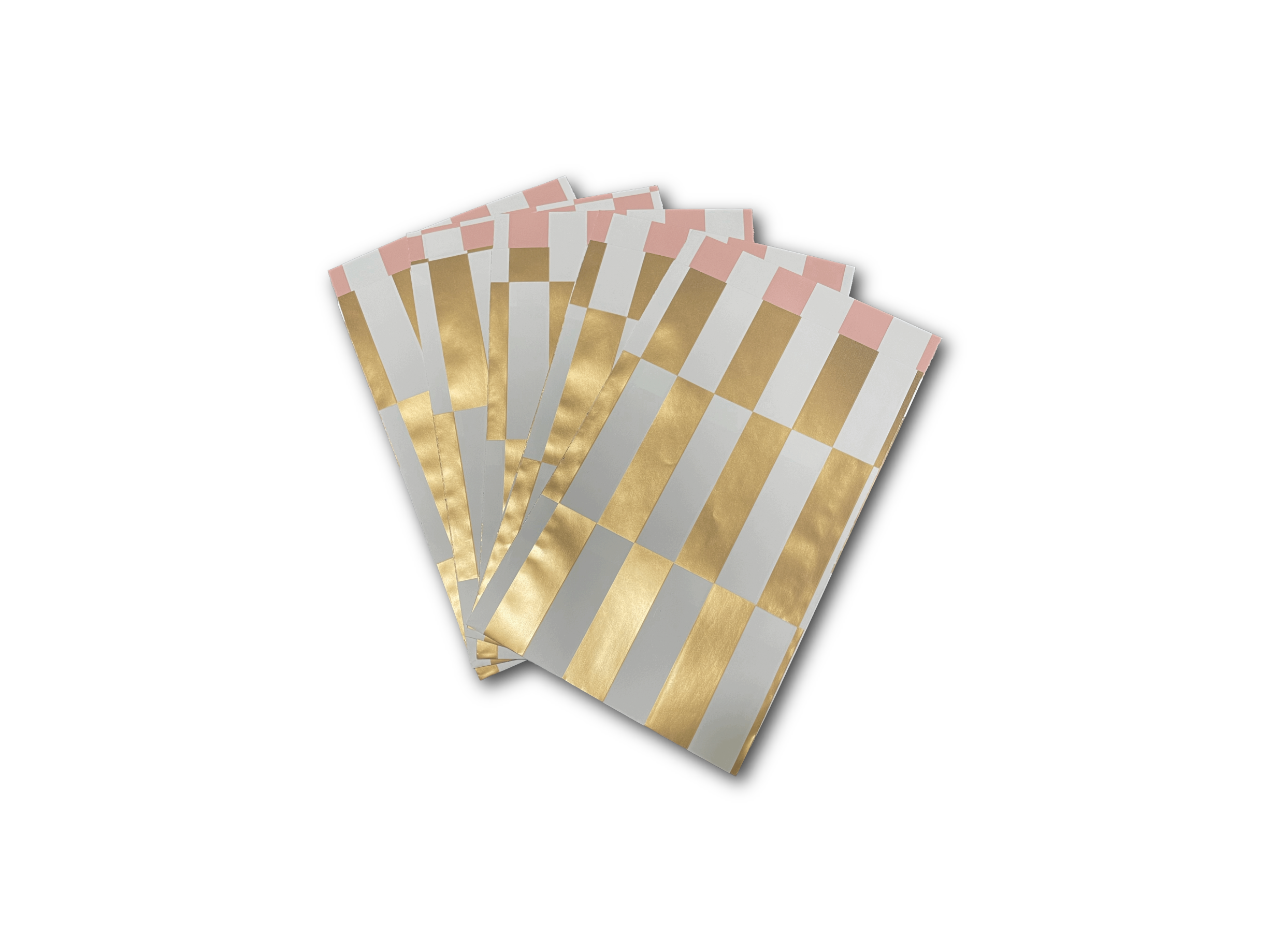 5 Cadeauzakjes Colorblocking duotone goud + roze - 12 x 19 cm