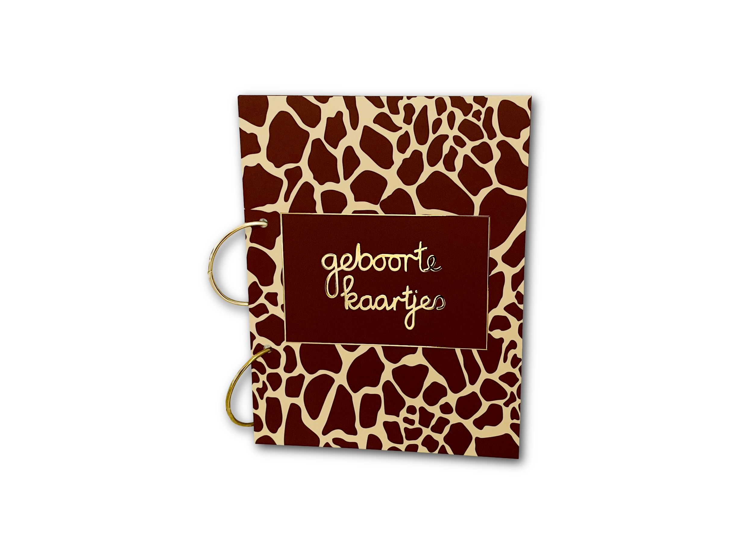 Bewaarbundel 'Geboortekaartjes' met giraffenprint
