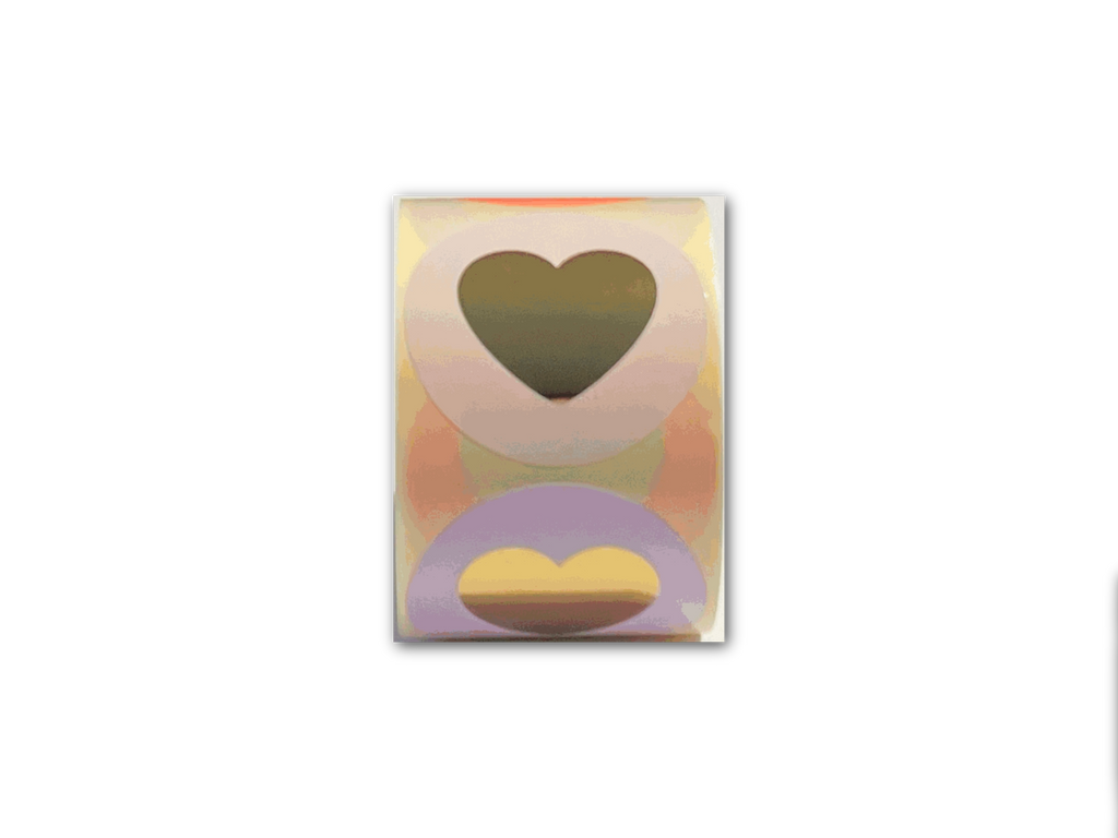 6 Cadeaustickers Lovely Hearts - met goudfolie