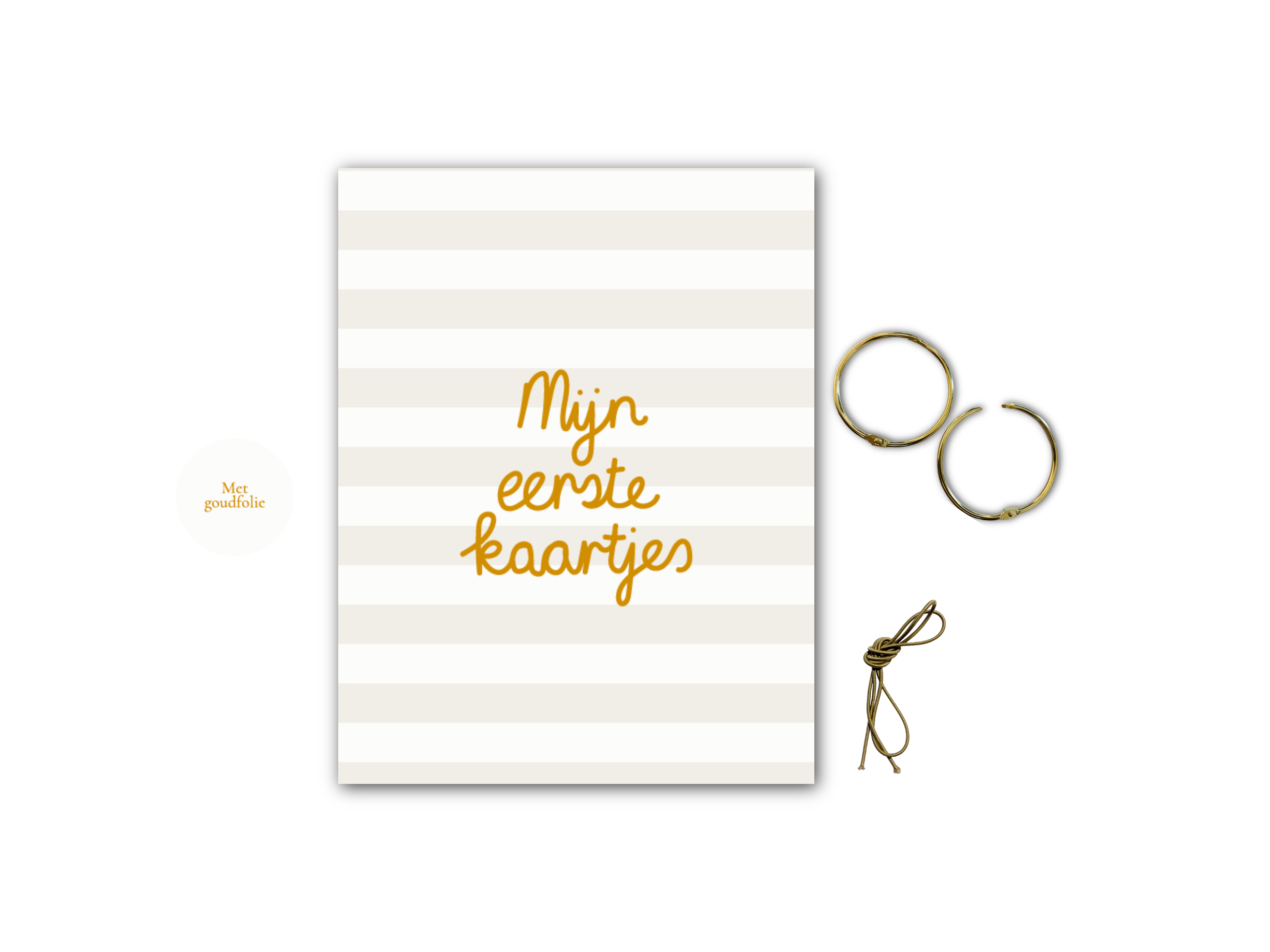 Bewaarbundel 'Mijn eerste kaartjes' - Subtiel grijs-beige streepjes