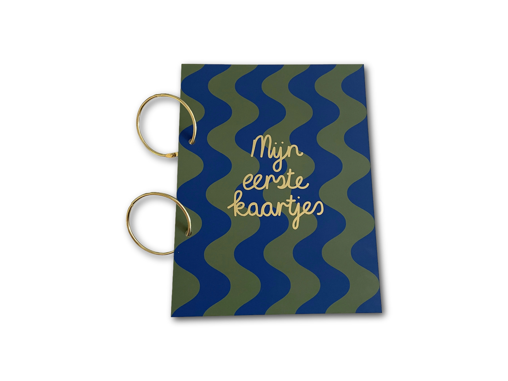 Bewaarbundel 'Mijn eerste kaartjes' - Vrolijke patronen blauw-groen
