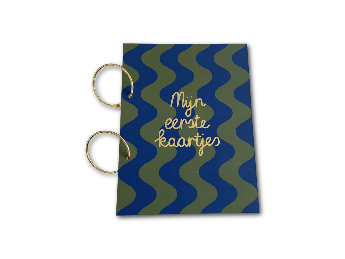 Bewaarbundel 'Mijn eerste kaartjes' - Vrolijke patronen blauw-groen