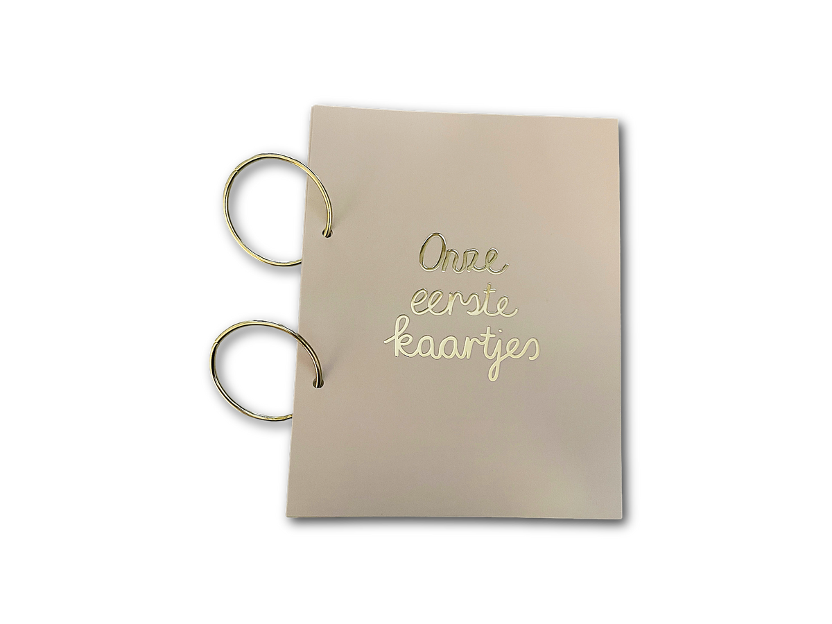 Bewaarbundel 'Onze eerste kaartjes' - Zandroze/beige