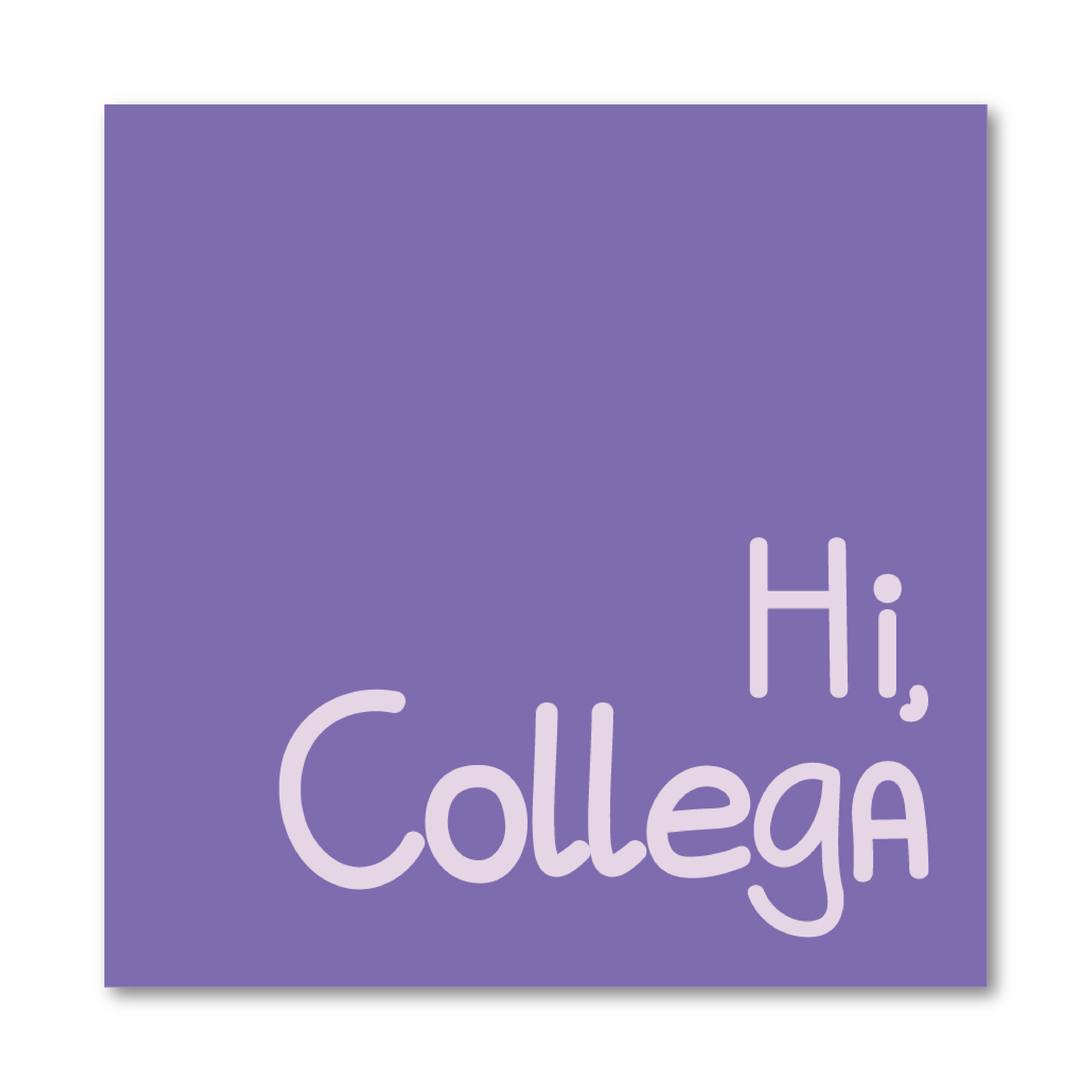 Gevouwen vierkante kaart - Hi, Collega